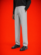 Hugo Boss Relaxed Drawstring Ribbed Trousers – Light Grey