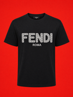 ⁠Fendi Roma FF Monogram Logo T-Shirt – Black