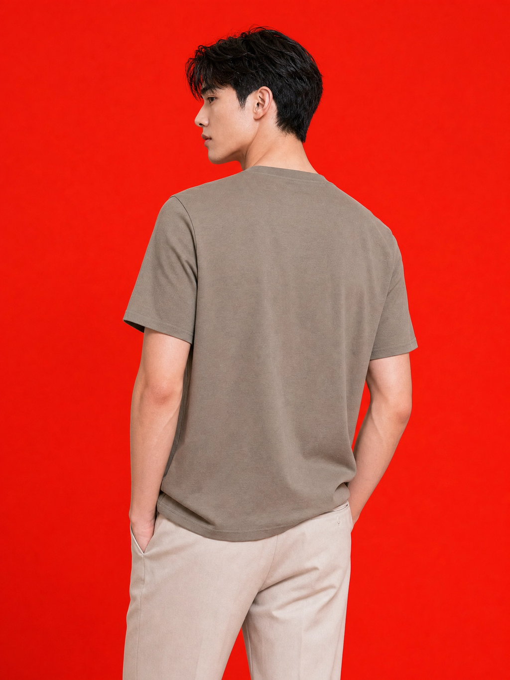 Dior Embroidered Script Logo T-Shirt – Taupe Beige