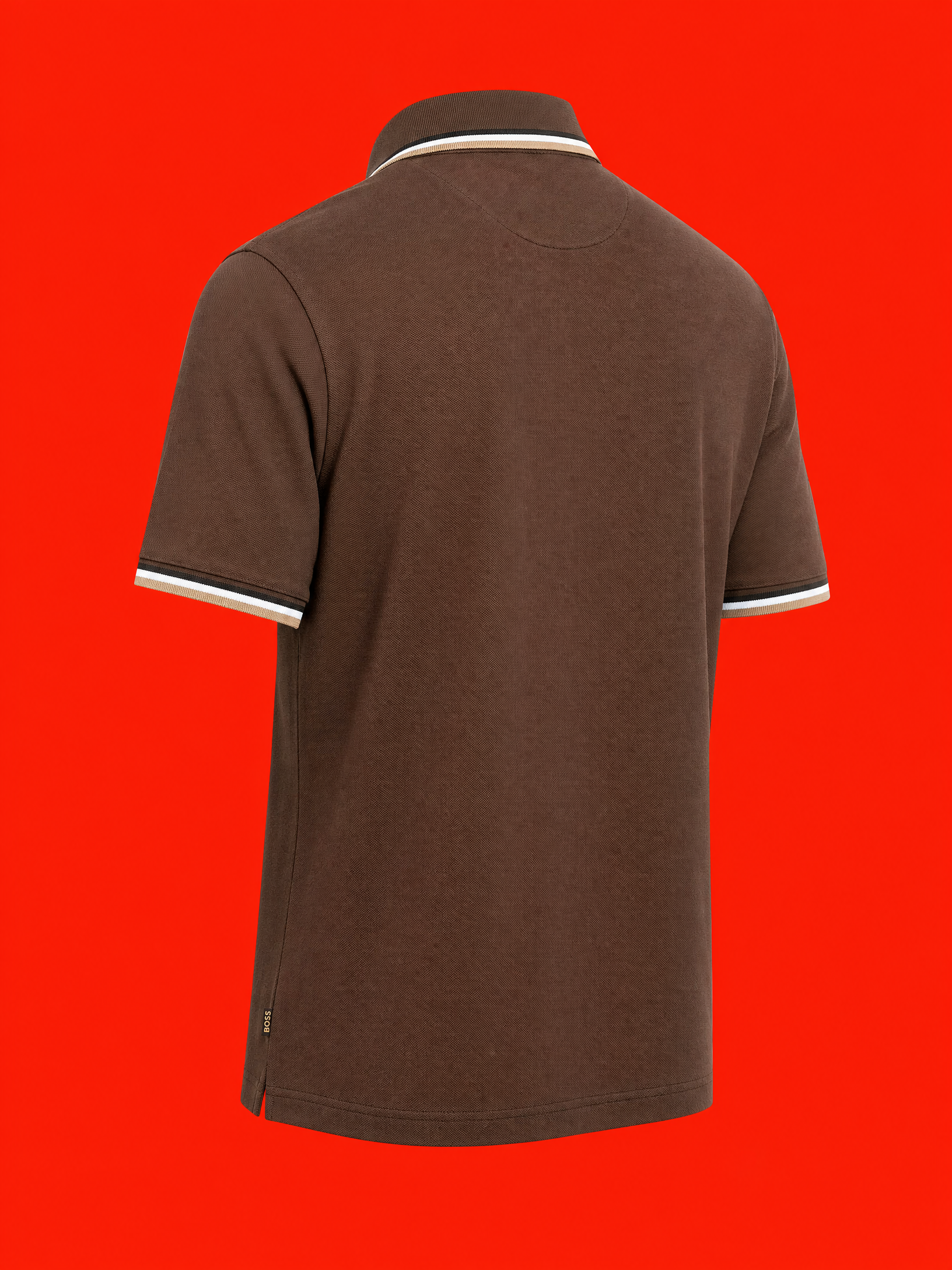 BOSS Signature Tipped Polo Shirt – Brown