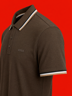 BOSS Signature Tipped Polo Shirt – Brown