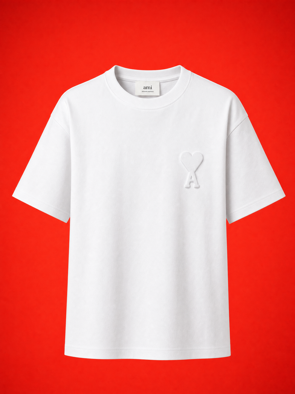 AMI Paris Embroidered T-Shirt – White