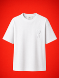 AMI Paris Embroidered T-Shirt – White