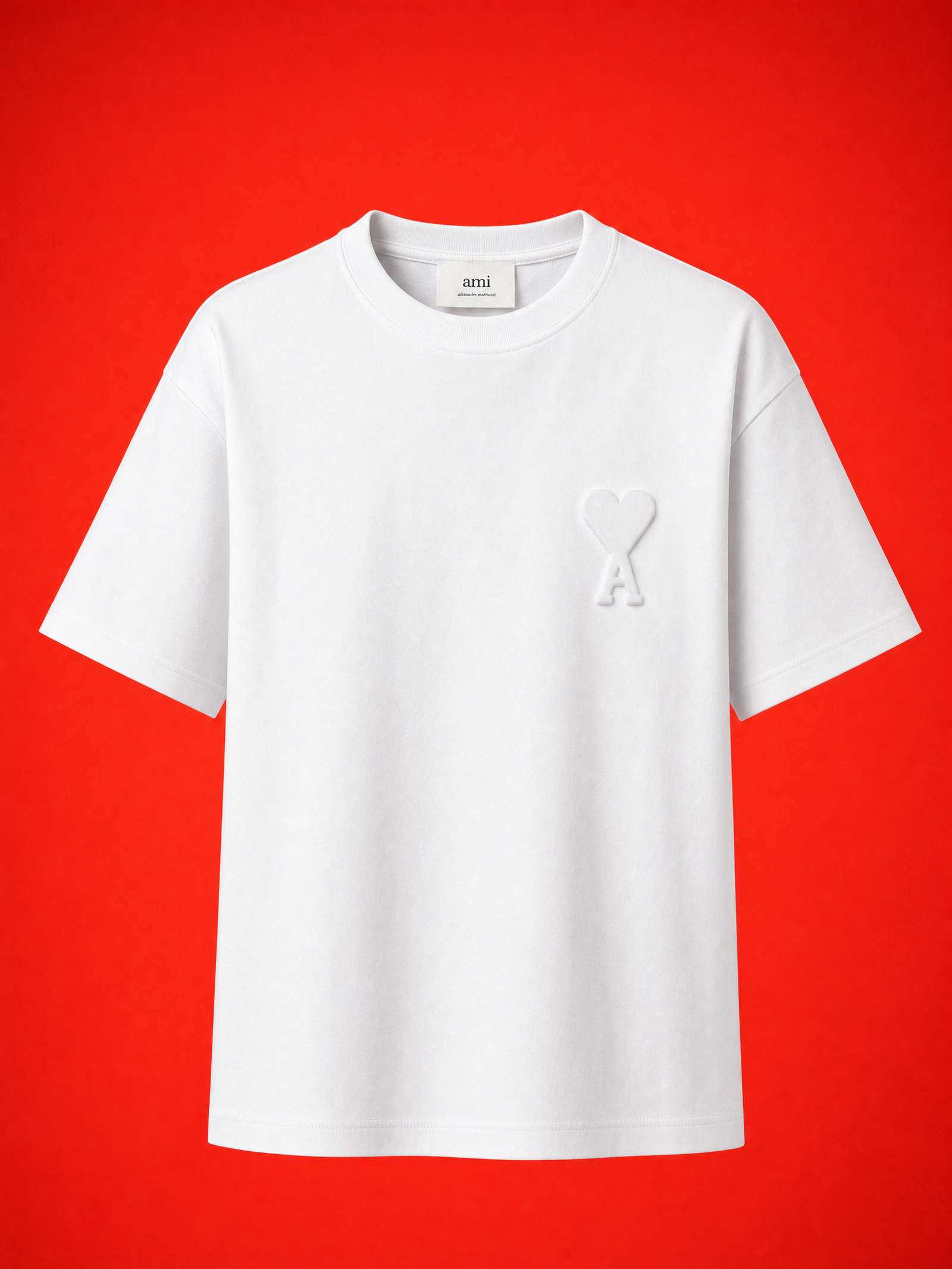 AMI Paris Embroidered T-Shirt – White